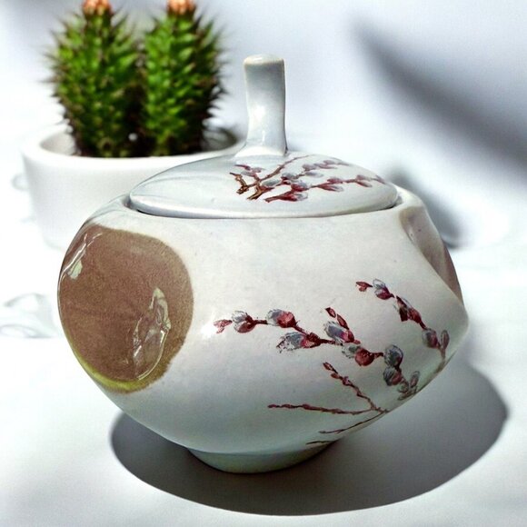 Vintage Willard George Canonsburg “Willow” Sugar Bowl with lid - Picture 3 of 11